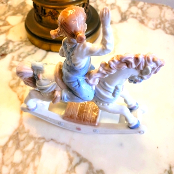 1991 Vintage Paul Sébastien Girl on Rocking Horse - Picture 3 of 6